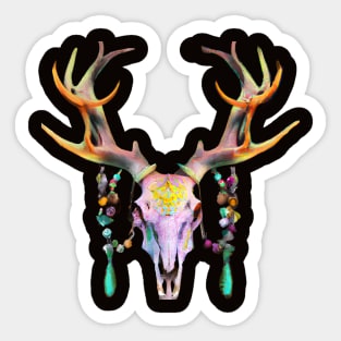 Boho Stag Scull Sticker